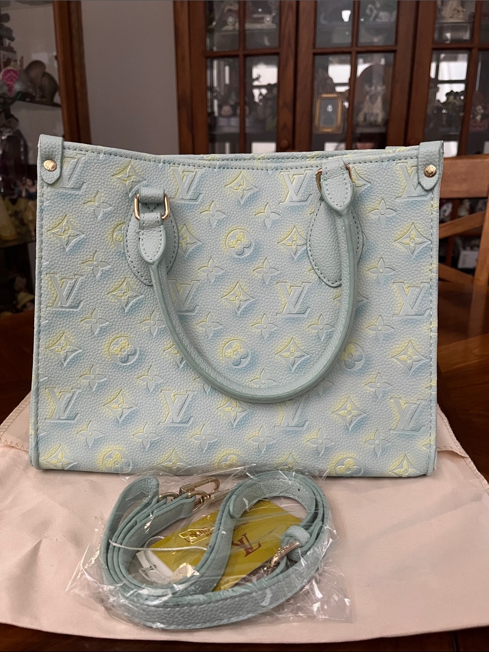 Pretty Blue & Yellow Monogram Tote Bag!